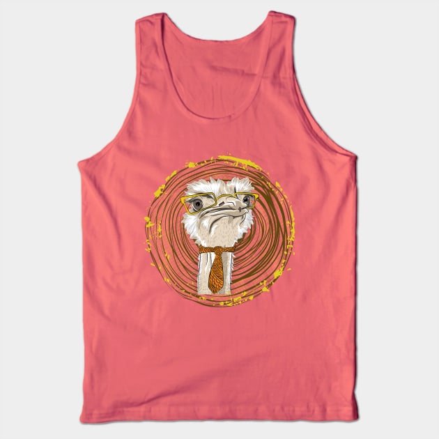 Funny Hipster Ostrich Tank Top by NewWorldIsHere